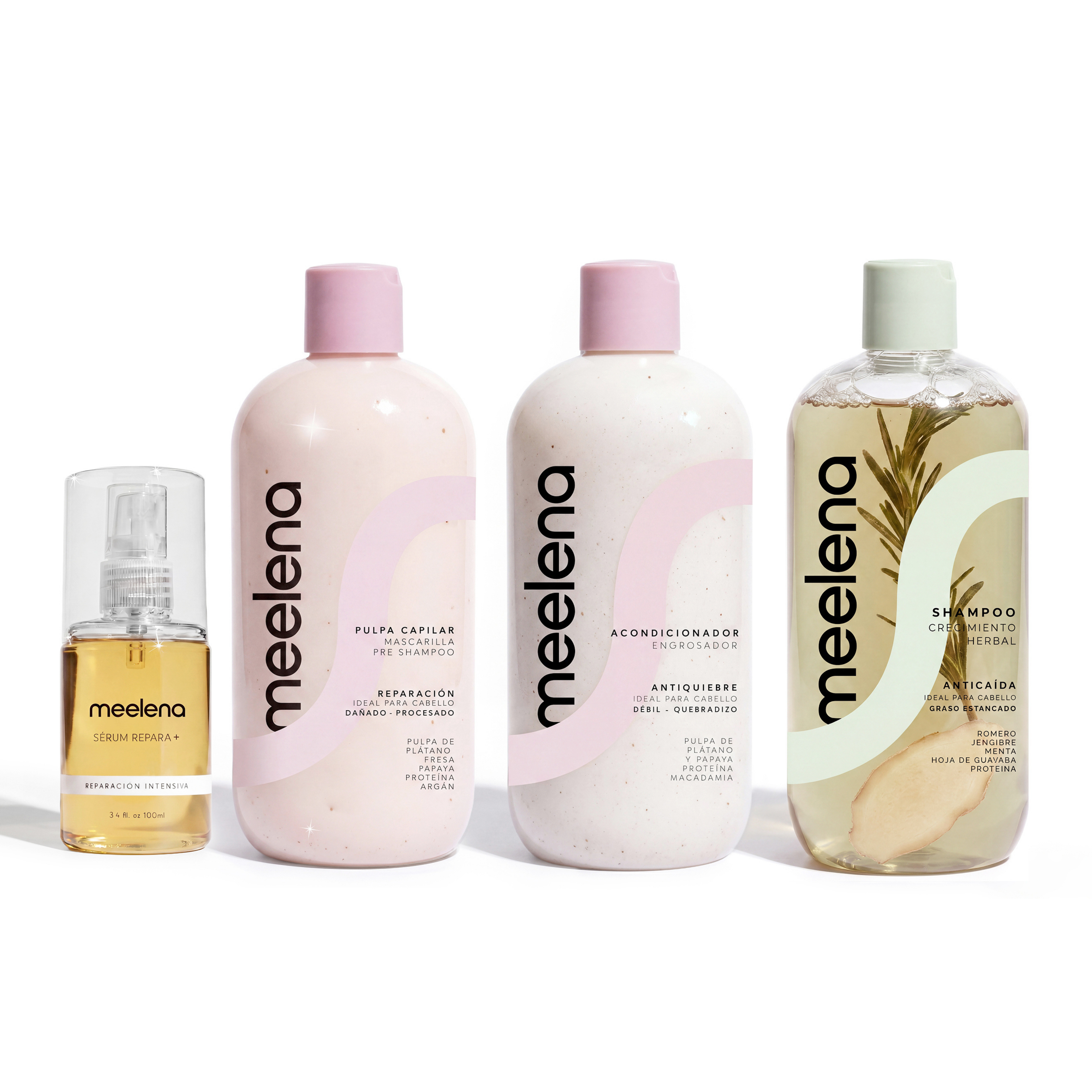 KIT 4:  Meelena control grasa, larga, sana y sin frizz