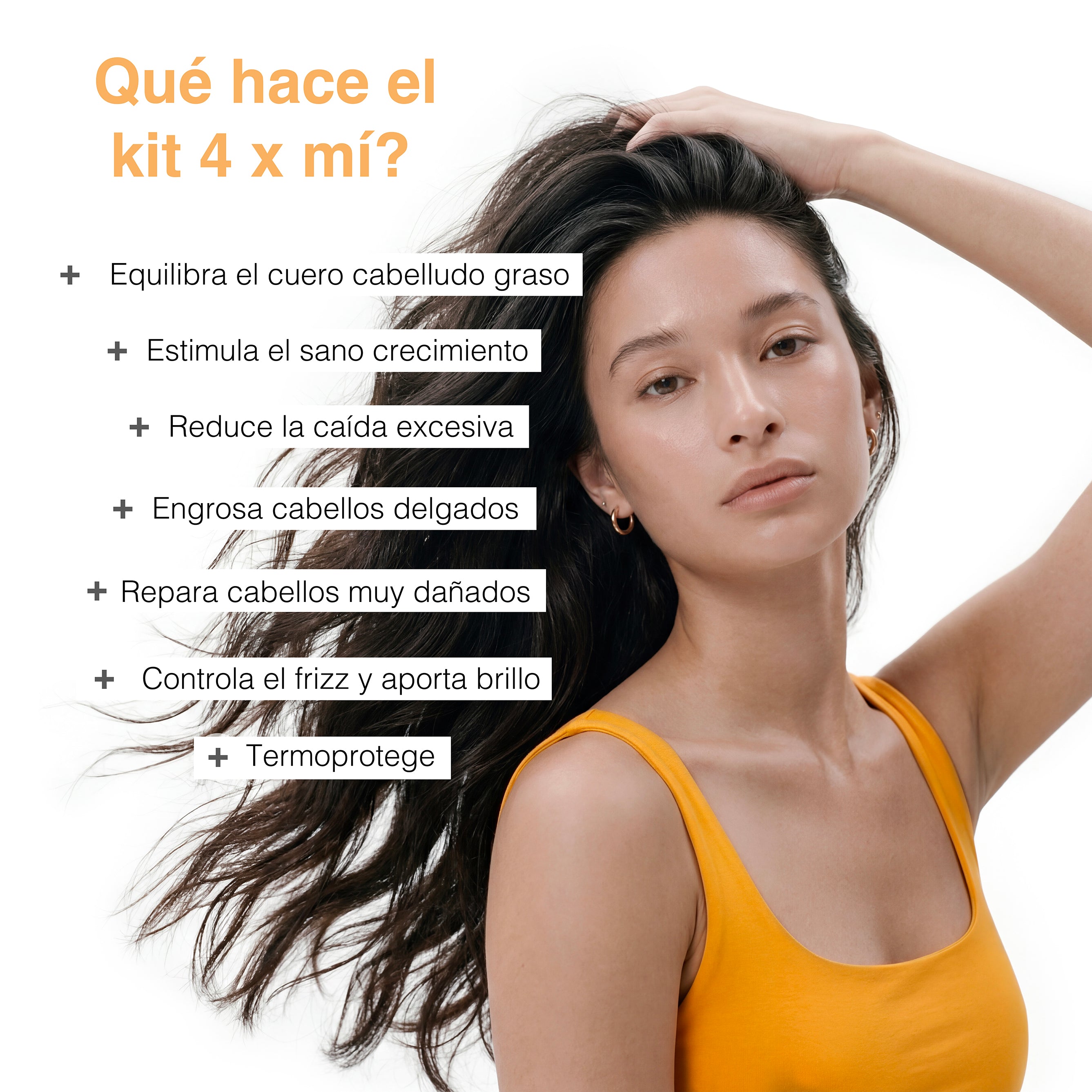 KIT 4:  Meelena control grasa, larga, sana y sin frizz