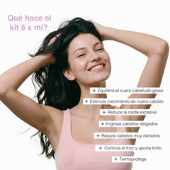KIT 5: Meelena control grasa, extra larga, sana y sin frizz
