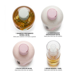 KIT 4:  Meelena control grasa, larga, sana y sin frizz